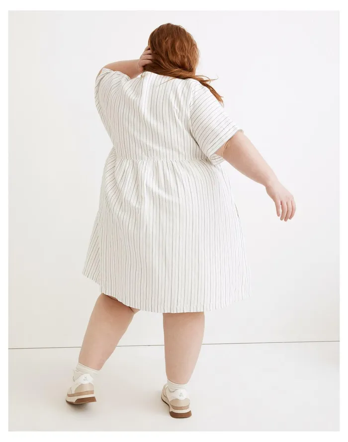 Women Plus Linen Blend V Neck Dolman Sleeve Mini Dress In Stripe Dusty Twilight Madewell Dresses Women Plus Linen Blend V Neck Dolman Sleeve Mini Dress In Stripe Dusty Twilight Madewell Dresses