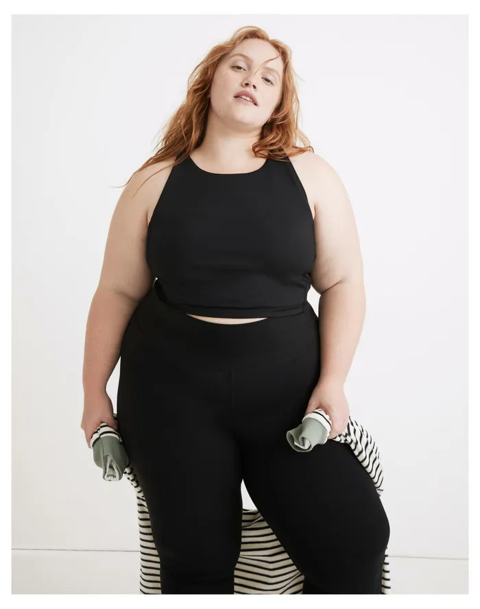 Women Plus MWL Form Racerback Crop Top True Black Madewell MWL Athleisure