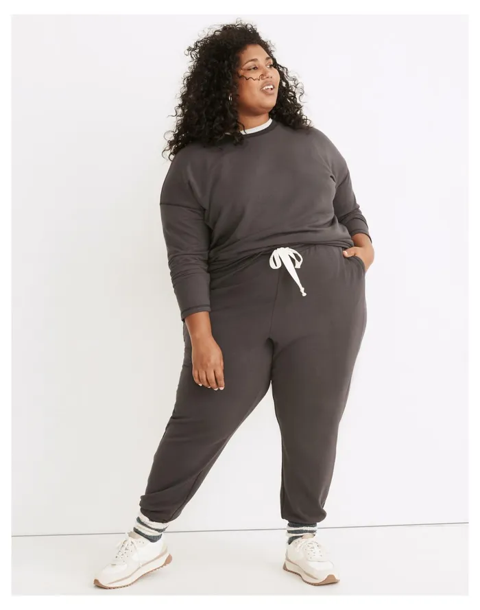 Women Plus MWL Superbrushed Easygoing Sweatshirt Black Coal Madewell MWL Athleisure