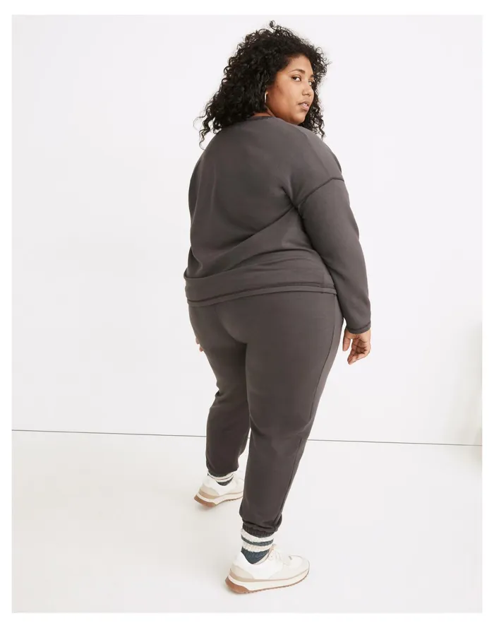 Women Plus MWL Superbrushed Easygoing Sweatshirt Black Coal Madewell MWL Athleisure Women Plus MWL Superbrushed Easygoing Sweatshirt Black Coal Madewell MWL Athleisure