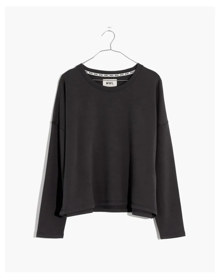 Women Plus MWL Superbrushed Easygoing Sweatshirt Black Coal Madewell MWL Athleisure Women Plus MWL Superbrushed Easygoing Sweatshirt Black Coal Madewell MWL Athleisure