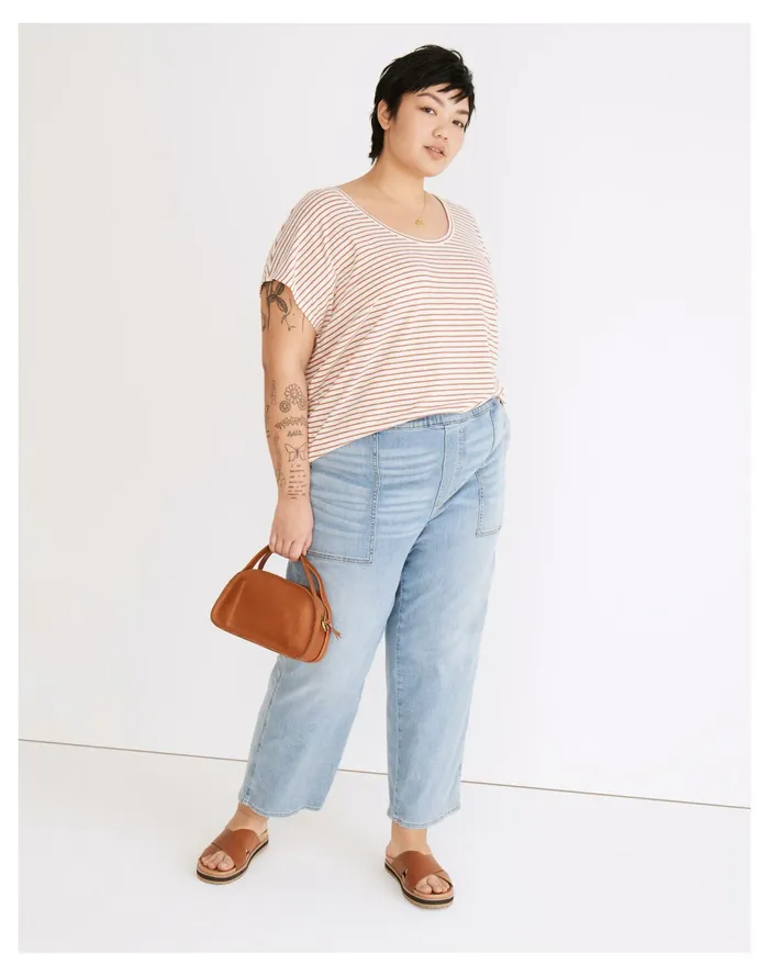 Women Plus Pull On Relaxed Jeans In Lisford Wash Lisford Wash Madewell Pants