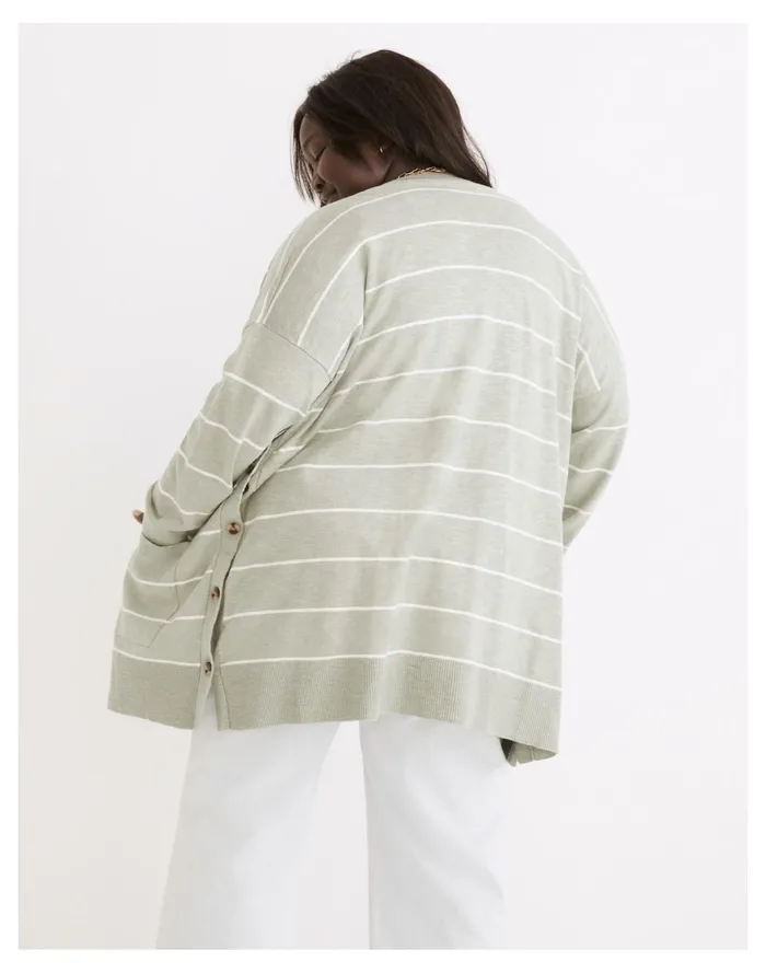 Women Plus Striped Marlton Side Button Cardigan Sweater Frosted Sage Madewell Sweaters Women Plus Striped Marlton Side Button Cardigan Sweater Frosted Sage Madewell Sweaters