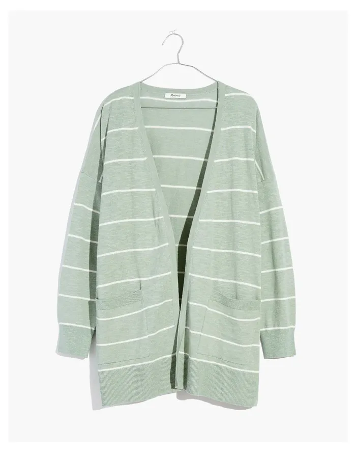 Women Plus Striped Marlton Side Button Cardigan Sweater Frosted Sage Madewell Sweaters Women Plus Striped Marlton Side Button Cardigan Sweater Frosted Sage Madewell Sweaters
