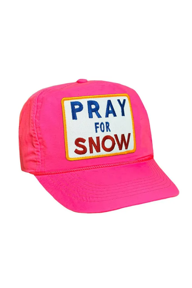 Women PRAY FOR SNOW 8211 VINTAGE NYLON TRUCKER HAT Aviator Nation TruckerHats