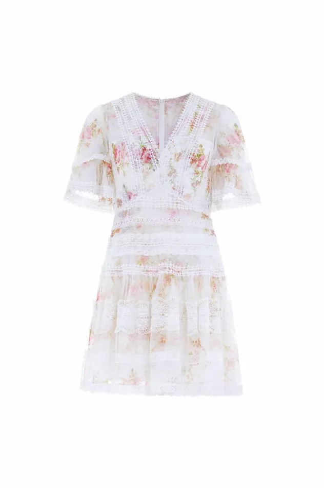 Women Printed Dresses Needle and Thread Trailing Blooms Lace Micro Mini Dress Multi Women Printed Dresses Needle and Thread Trailing Blooms Lace Micro Mini Dress Multi