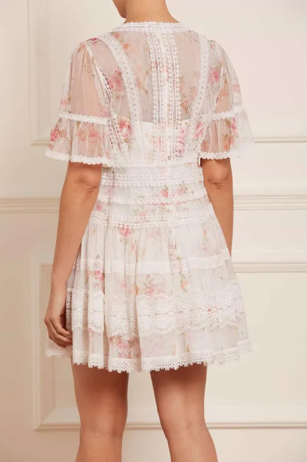 Women Printed Dresses Needle and Thread Trailing Blooms Lace Micro Mini Dress Multi Women Printed Dresses Needle and Thread Trailing Blooms Lace Micro Mini Dress Multi