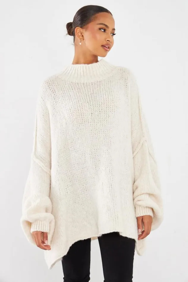 Women Pull cru Textur Col Montant Ecru Brentiny Paris Sweaters and Sweatshirts Women Pull cru Textur Col Montant Ecru Brentiny Paris Sweaters and Sweatshirts