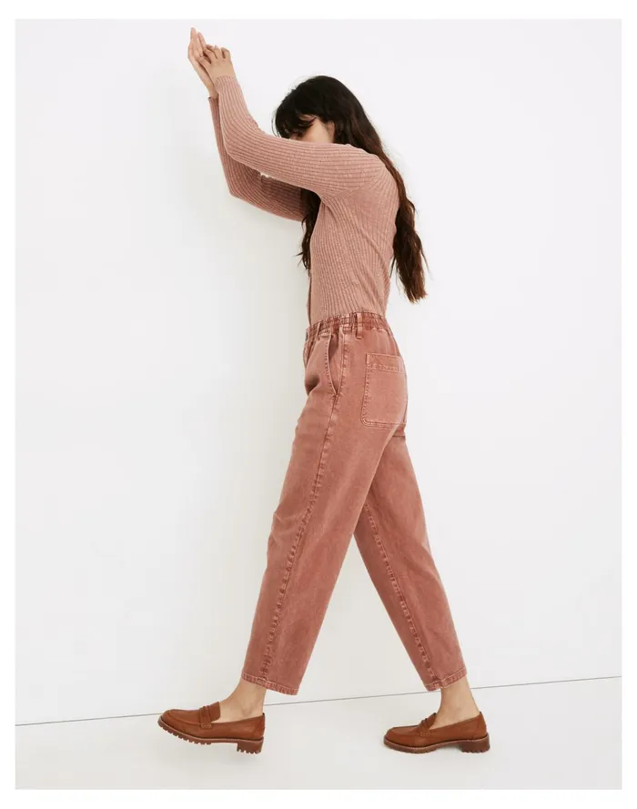 Women Pull On Balloon Jeans Rusted Burgundy Madewell Pants Women Pull On Balloon Jeans Rusted Burgundy Madewell Pants