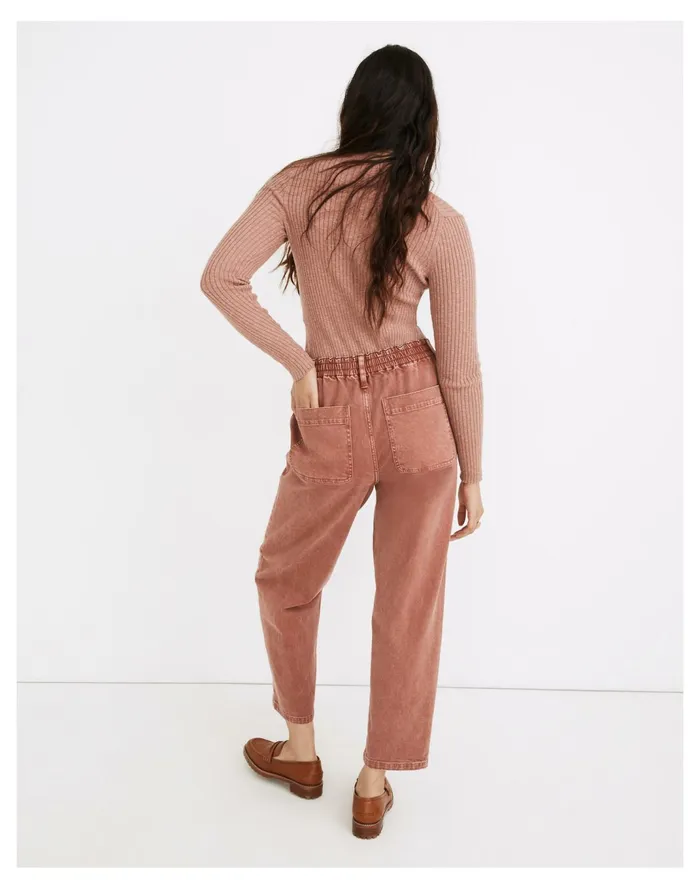 Women Pull On Balloon Jeans Rusted Burgundy Madewell Pants Women Pull On Balloon Jeans Rusted Burgundy Madewell Pants