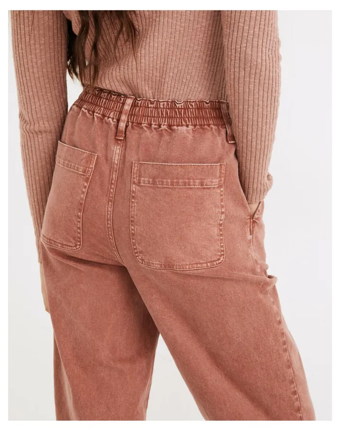 Women Pull On Balloon Jeans Rusted Burgundy Madewell Pants Women Pull On Balloon Jeans Rusted Burgundy Madewell Pants