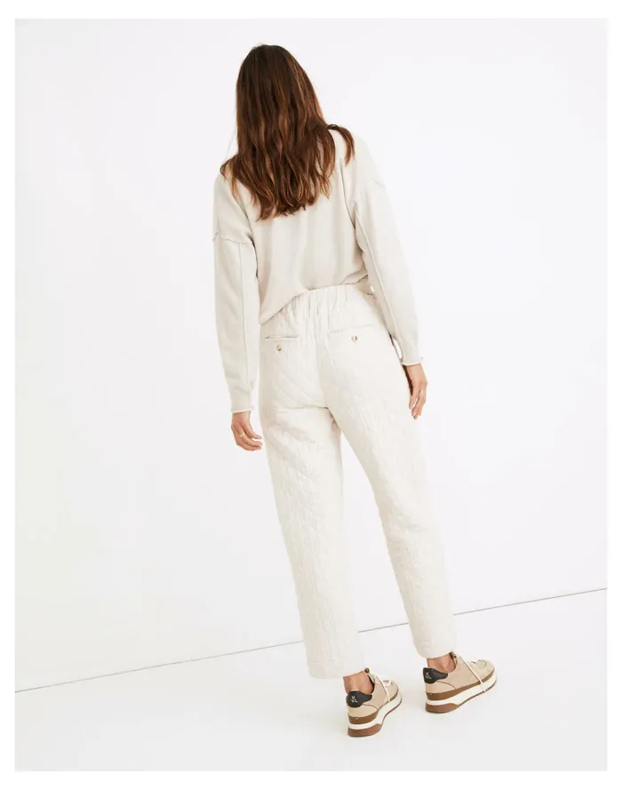 Women Quilted Pants Oatmeal Melange Madewell Pants Women Quilted Pants Oatmeal Melange Madewell Pants