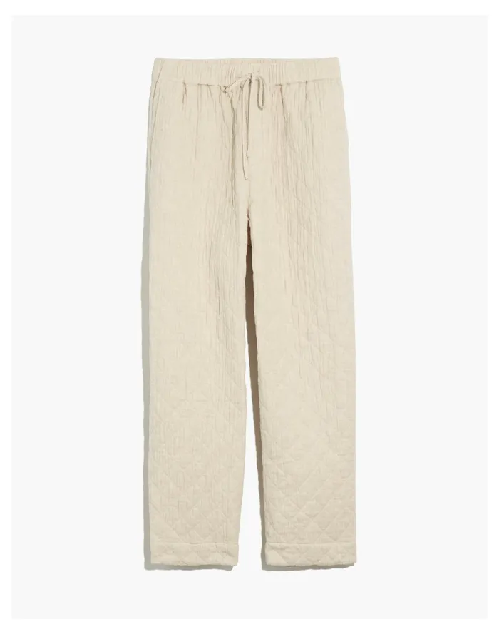 Women Quilted Pants Oatmeal Melange Madewell Pants Women Quilted Pants Oatmeal Melange Madewell Pants