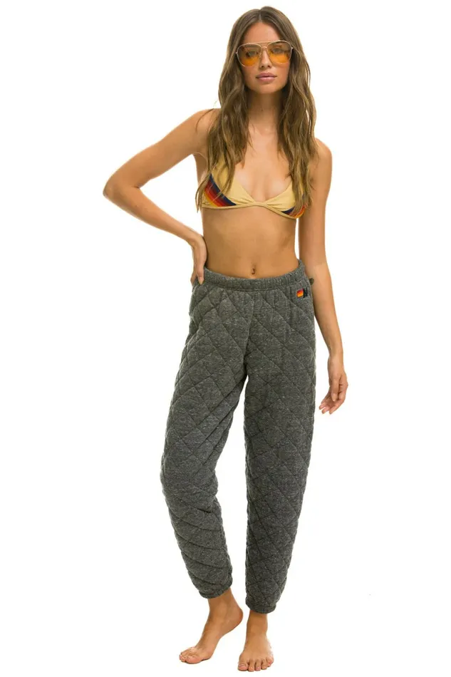 Women QUILTED SWEATPANTS 8211 HEATHER GREY Aviator Nation Sweatpants