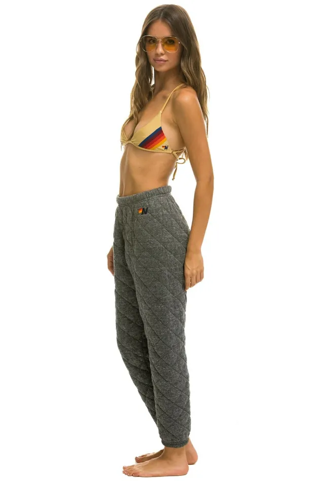 Women QUILTED SWEATPANTS 8211 HEATHER GREY Aviator Nation Sweatpants Women QUILTED SWEATPANTS 8211 HEATHER GREY Aviator Nation Sweatpants