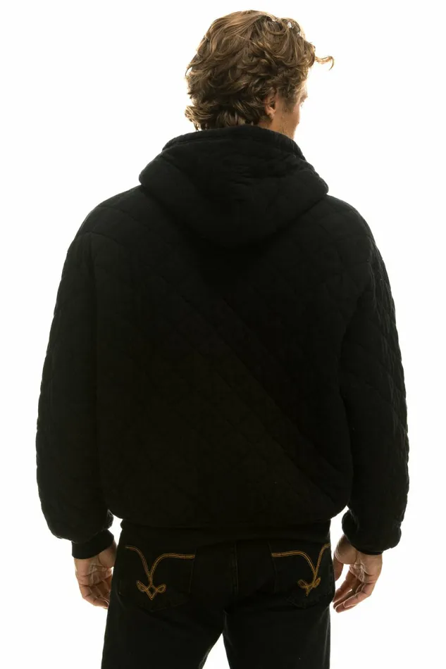 Women QUILTED ZIP HOODIE RELAXED 8211 BLACK Aviator Nation Hoodies Women QUILTED ZIP HOODIE RELAXED 8211 BLACK Aviator Nation Hoodies