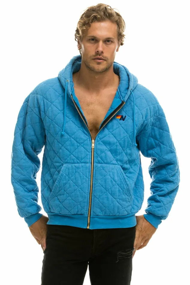 Women QUILTED ZIP HOODIE RELAXED 8211 OCEAN Aviator Nation Hoodies Women QUILTED ZIP HOODIE RELAXED 8211 OCEAN Aviator Nation Hoodies