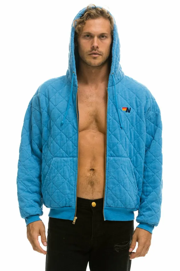 Women QUILTED ZIP HOODIE RELAXED 8211 OCEAN Aviator Nation Hoodies Women QUILTED ZIP HOODIE RELAXED 8211 OCEAN Aviator Nation Hoodies