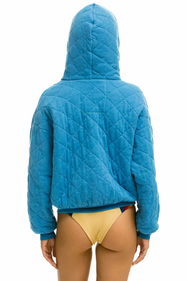 Women QUILTED ZIP HOODIE RELAXED 8211 OCEAN Aviator Nation Hoodies Women QUILTED ZIP HOODIE RELAXED 8211 OCEAN Aviator Nation Hoodies