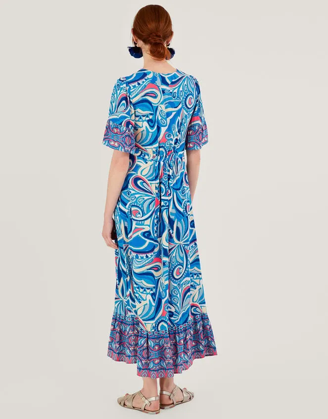 Women Raegan Contrast Print Dress With Lenzing Ecovero Blue Monsoon Dresses