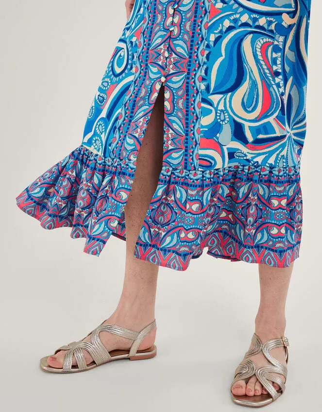 Women Raegan Contrast Print Dress With Lenzing Ecovero Blue Monsoon Dresses