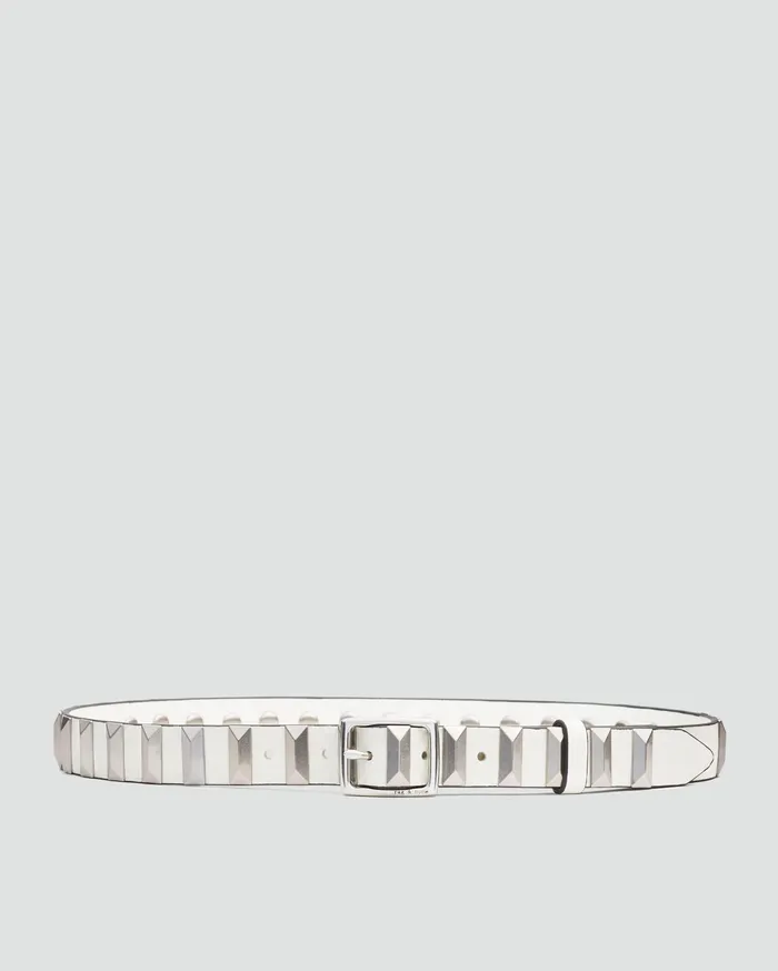 Women Rag and Bone Belts Baby Boyfriend Studded Belt Bright White