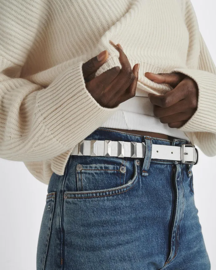 Women Rag and Bone Belts Baby Boyfriend Studded Belt Bright White Women Rag and Bone Belts Baby Boyfriend Studded Belt Bright White