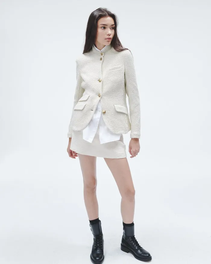 Women Rag and Bone Blazers and Vests Slade Cotton Blazer Ecru Women Rag and Bone Blazers and Vests Slade Cotton Blazer Ecru