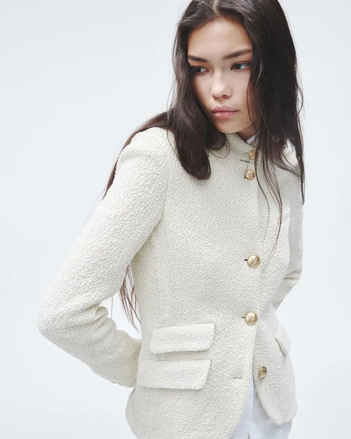 Women Rag and Bone Blazers and Vests Slade Cotton Blazer Ecru Women Rag and Bone Blazers and Vests Slade Cotton Blazer Ecru