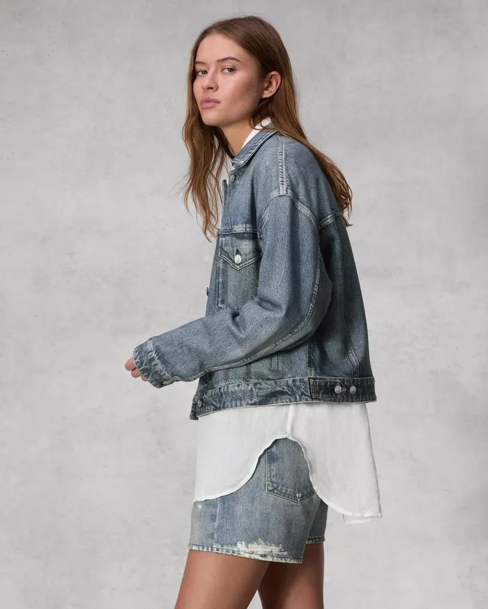 Women Rag and Bone Jeans Miramar Cropped Trucker Walker Women Rag and Bone Jeans Miramar Cropped Trucker Walker