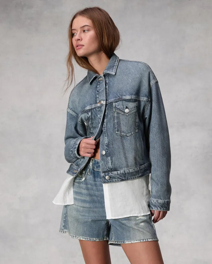 Women Rag and Bone Jeans Miramar Cropped Trucker Walker Women Rag and Bone Jeans Miramar Cropped Trucker Walker