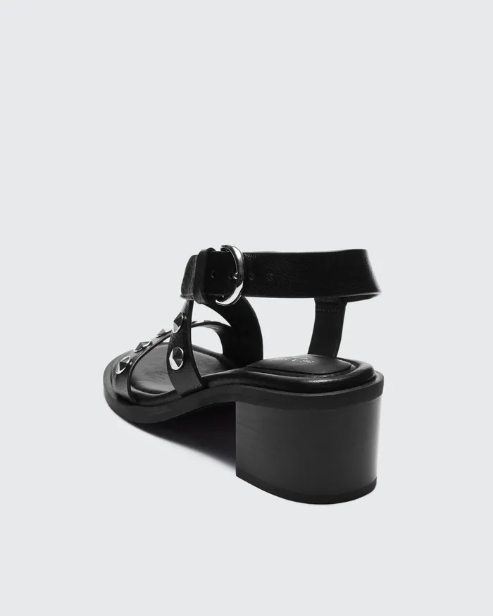 Women Rag and Bone Sandals Geo Studded Block Heel Black Women Rag and Bone Sandals Geo Studded Block Heel Black