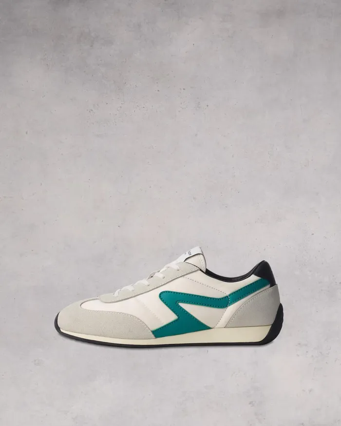 Women Rag and Bone Sneakers Retro Runner Slim White Green