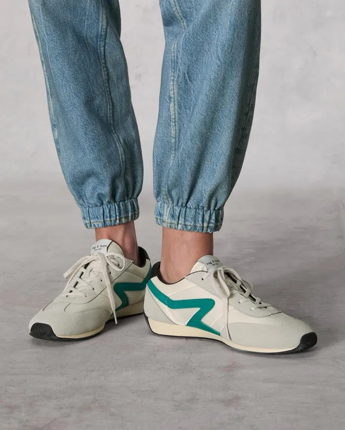 Women Rag and Bone Sneakers Retro Runner Slim White Green Women Rag and Bone Sneakers Retro Runner Slim White Green