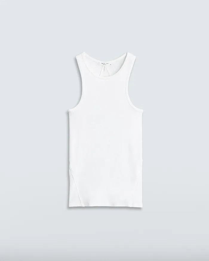 Women Rag and Bone TShirts The Essential Rib Tank White Women Rag and Bone TShirts The Essential Rib Tank White