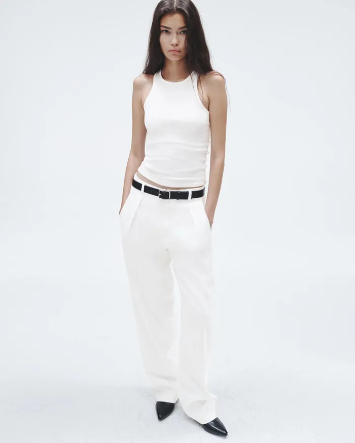 Women Rag and Bone TShirts The Essential Rib Tank White Women Rag and Bone TShirts The Essential Rib Tank White