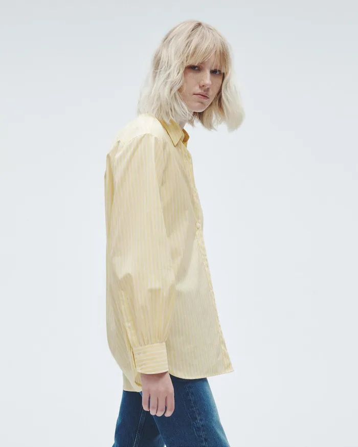 Women Rag and Bone Tops Maxine Cotton Poplin Shirt Yellow Stripe Women Rag and Bone Tops Maxine Cotton Poplin Shirt Yellow Stripe