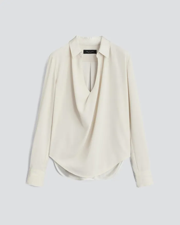 Women Rag and Bone Tops Phillipa Satin Blouse Ivory Women Rag and Bone Tops Phillipa Satin Blouse Ivory