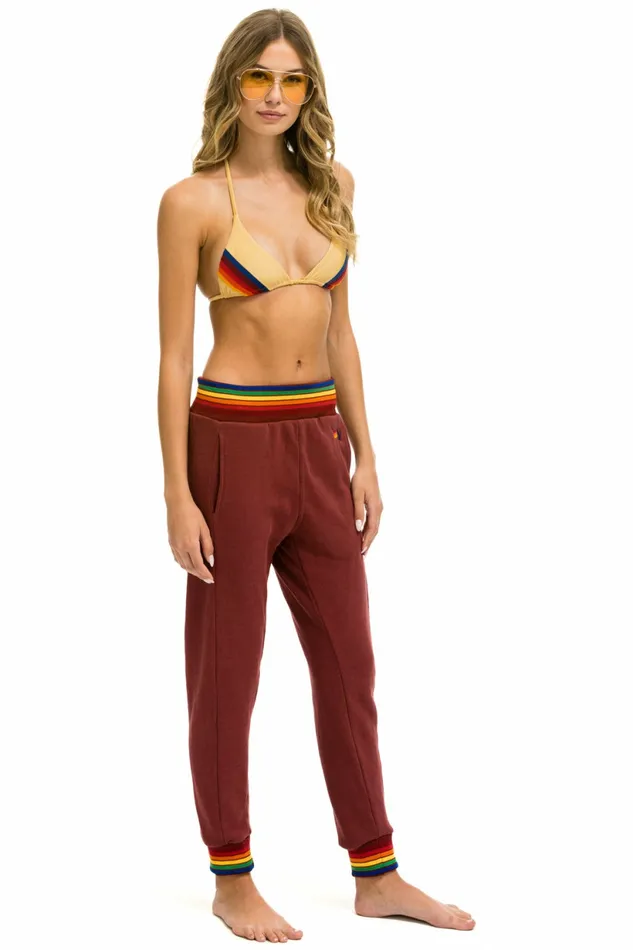 Women RAINBOW RIB POCKET SWEATPANTS 8211 CLARET Aviator Nation Sweatpants Women RAINBOW RIB POCKET SWEATPANTS 8211 CLARET Aviator Nation Sweatpants