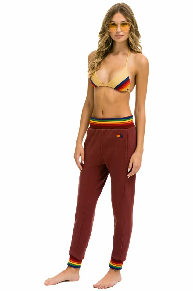 Women RAINBOW RIB POCKET SWEATPANTS 8211 CLARET Aviator Nation Sweatpants Women RAINBOW RIB POCKET SWEATPANTS 8211 CLARET Aviator Nation Sweatpants