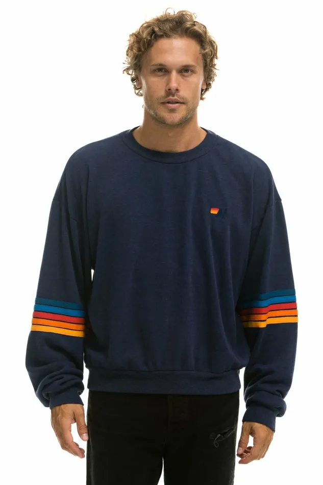 Women RAINBOW STITCH CREW SWEATSHIRT RELAXED 8211 NAVY 2 Aviator Nation UnisexCrewSweatshirt Women RAINBOW STITCH CREW SWEATSHIRT RELAXED 8211 NAVY 2 Aviator Nation UnisexCrewSweatshirt