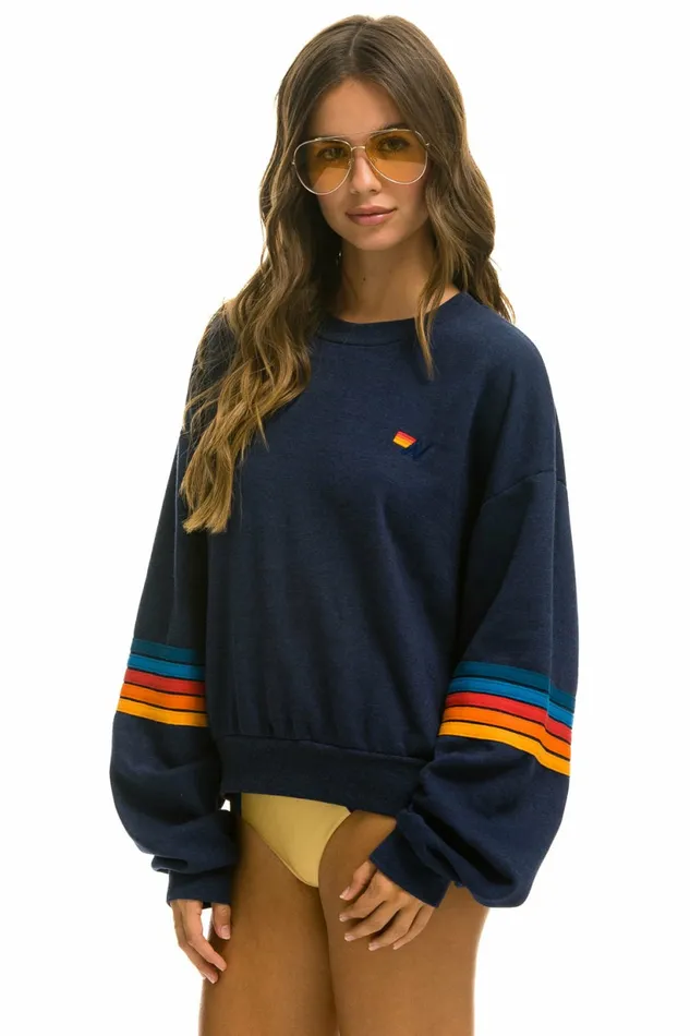 Women RAINBOW STITCH CREW SWEATSHIRT RELAXED 8211 NAVY 2 Aviator Nation UnisexCrewSweatshirt Women RAINBOW STITCH CREW SWEATSHIRT RELAXED 8211 NAVY 2 Aviator Nation UnisexCrewSweatshirt