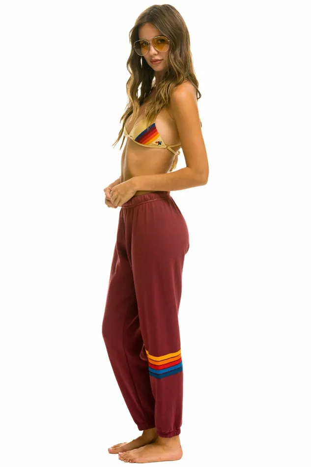 Women RAINBOW STITCH SWEATPANTS 8211 PLUM 2 Aviator Nation Sweatpants