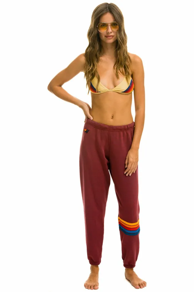 Women RAINBOW STITCH SWEATPANTS 8211 PLUM 2 Aviator Nation Sweatpants Women RAINBOW STITCH SWEATPANTS 8211 PLUM 2 Aviator Nation Sweatpants