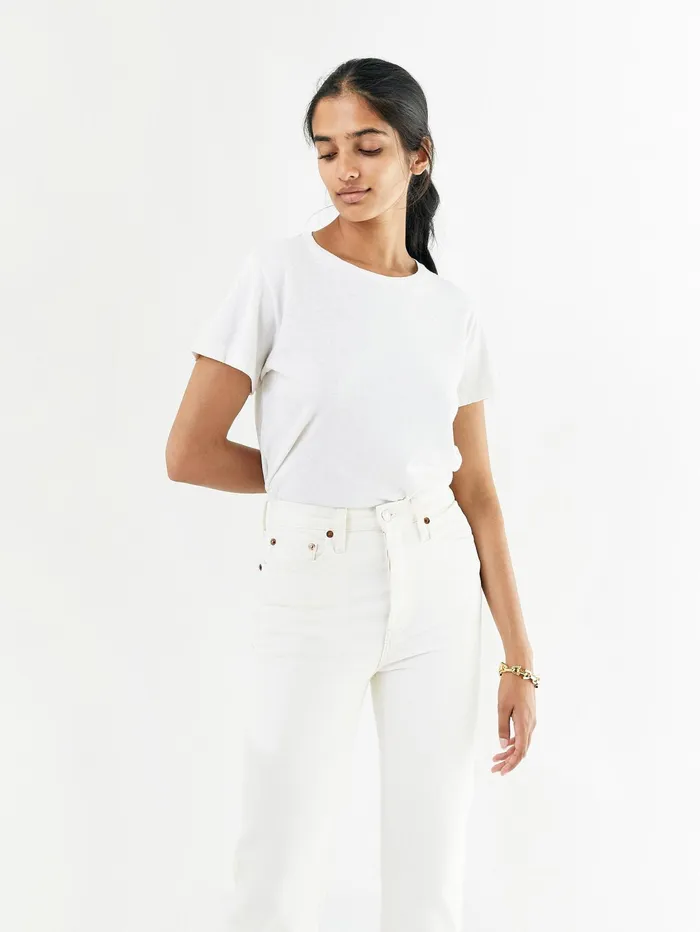 Women REDONE 8211 Classic Tee In Vintage White The UNDONE Tops