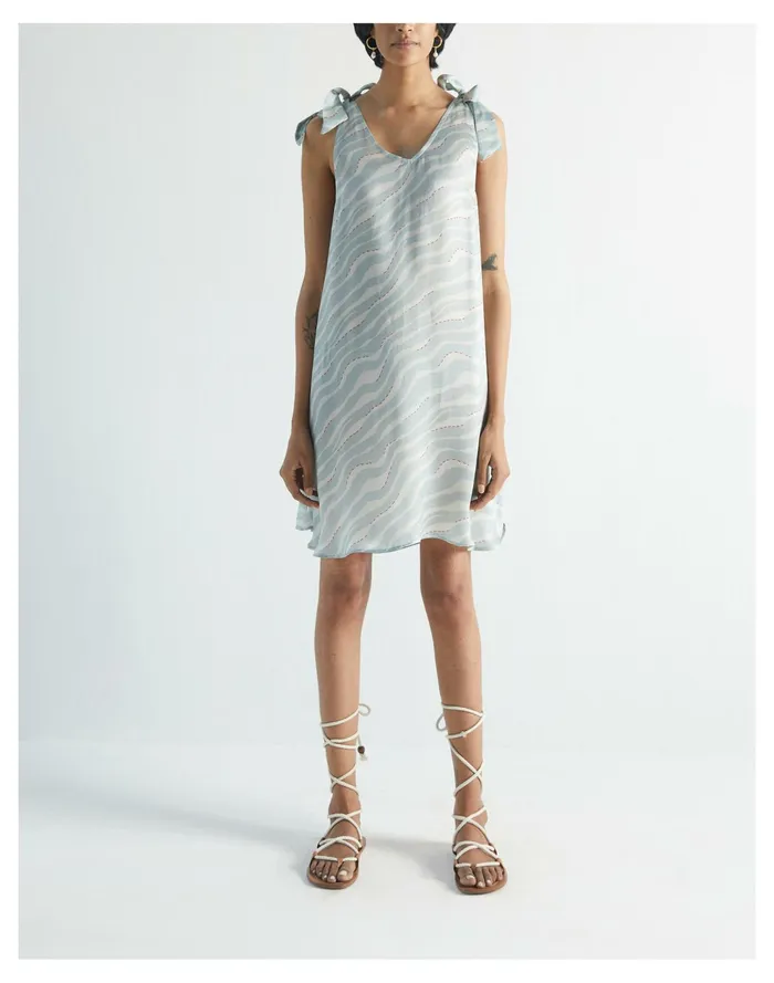 Women Reistor Tied To Travel Dress Light Blue Madewell Dresses