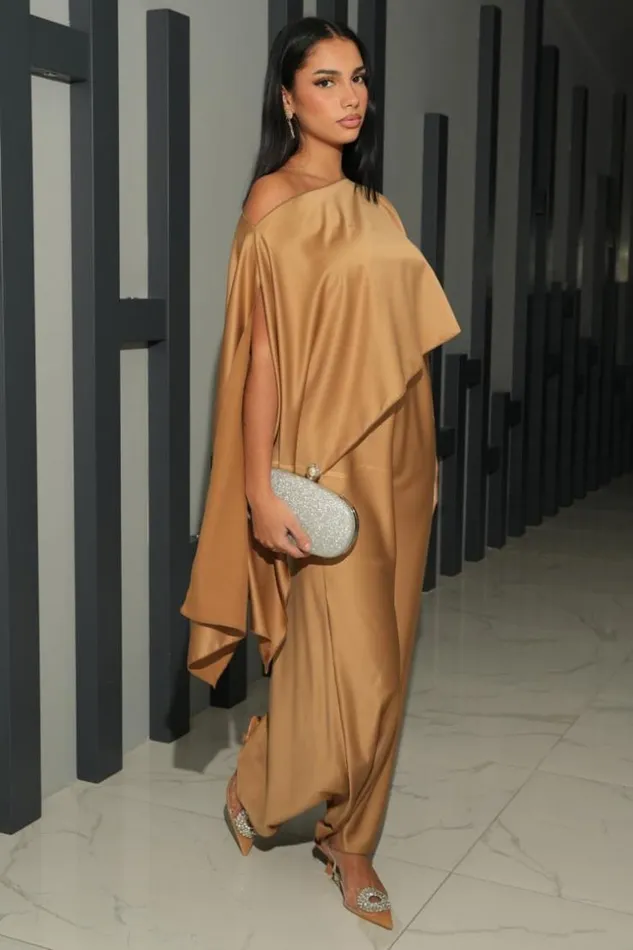 Women Robe 2 Pices Bustier Poncho Satin Camel Camel Brentiny Paris Ceremonial Outfits Women Robe 2 Pices Bustier Poncho Satin Camel Camel Brentiny Paris Ceremonial Outfits