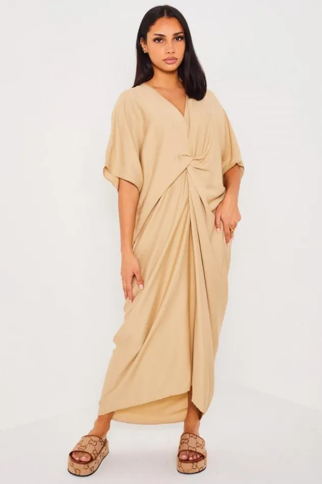 Women Robe Beige Noeud Manche Courte Longue Beige Brentiny Paris Short Dresses Women Robe Beige Noeud Manche Courte Longue Beige Brentiny Paris Short Dresses