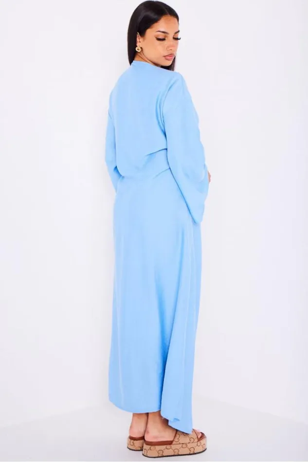 Women Robe Bleue Empicement Superpos Nou Blue Brentiny Paris Short Dresses