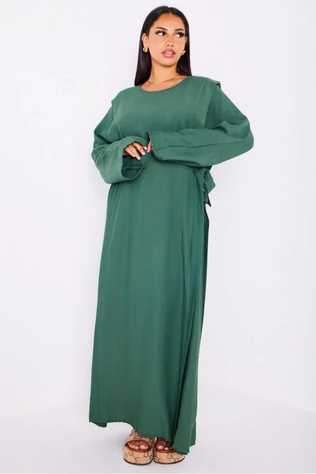 Women Robe Kaki Empicement Nou Sur Les Cts Khaki Brentiny Paris Short Dresses